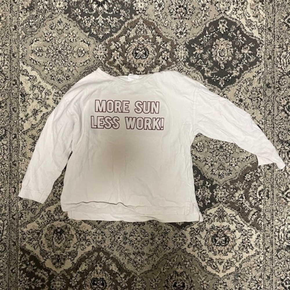 Zara “more sun less work” top unisex